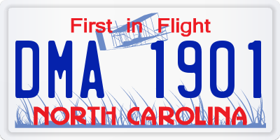 NC license plate DMA1901