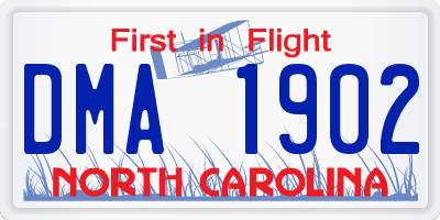 NC license plate DMA1902