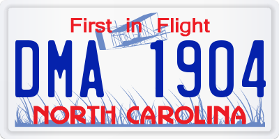 NC license plate DMA1904