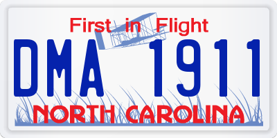 NC license plate DMA1911