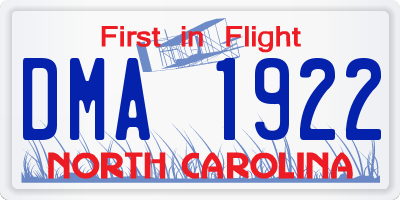 NC license plate DMA1922