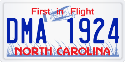 NC license plate DMA1924