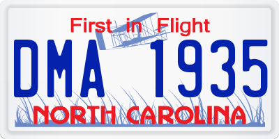 NC license plate DMA1935