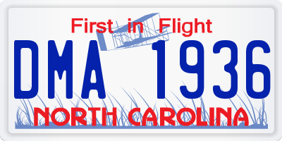 NC license plate DMA1936