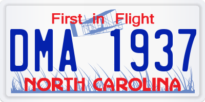 NC license plate DMA1937