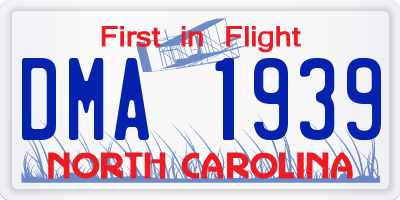 NC license plate DMA1939