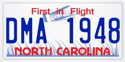 NC license plate DMA1948