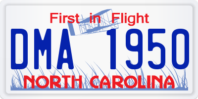 NC license plate DMA1950