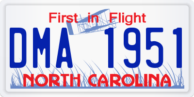 NC license plate DMA1951