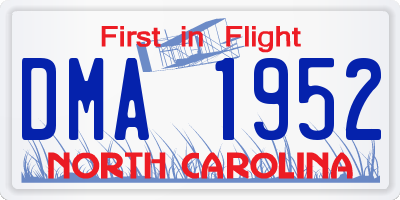 NC license plate DMA1952