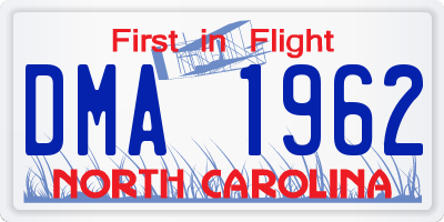 NC license plate DMA1962