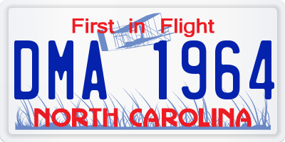 NC license plate DMA1964