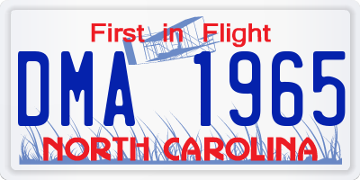 NC license plate DMA1965