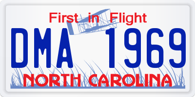 NC license plate DMA1969
