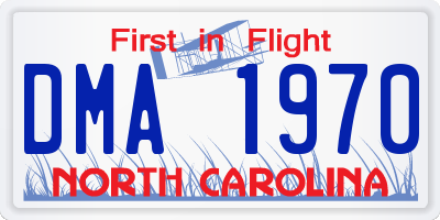 NC license plate DMA1970