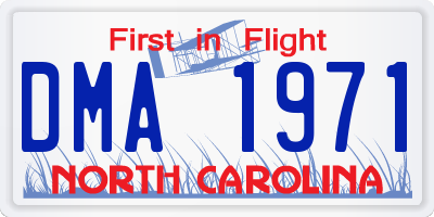 NC license plate DMA1971