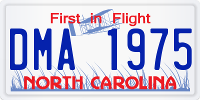 NC license plate DMA1975
