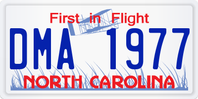 NC license plate DMA1977