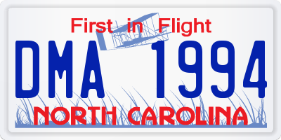 NC license plate DMA1994