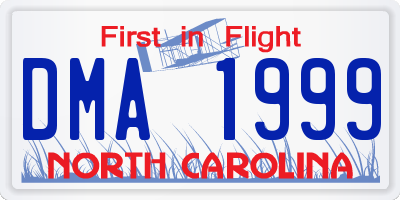 NC license plate DMA1999