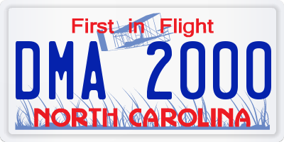 NC license plate DMA2000