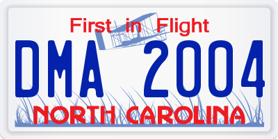 NC license plate DMA2004