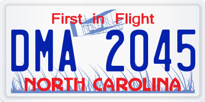 NC license plate DMA2045