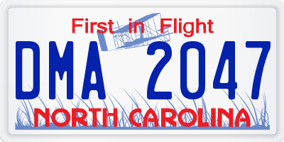 NC license plate DMA2047