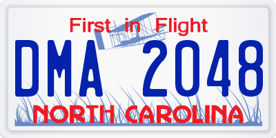 NC license plate DMA2048