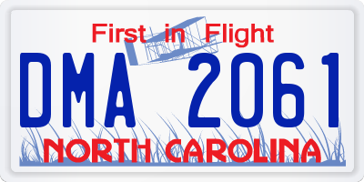 NC license plate DMA2061