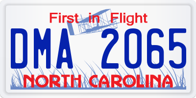 NC license plate DMA2065