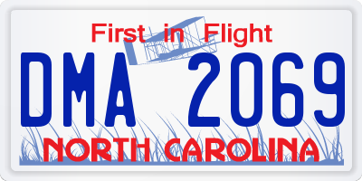 NC license plate DMA2069