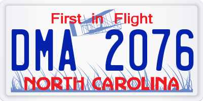 NC license plate DMA2076