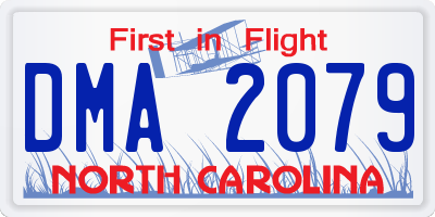 NC license plate DMA2079