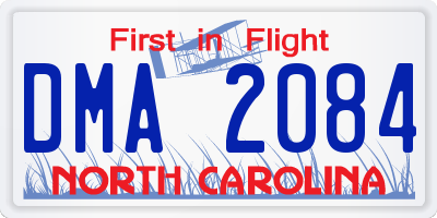 NC license plate DMA2084