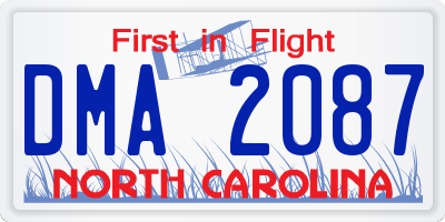 NC license plate DMA2087
