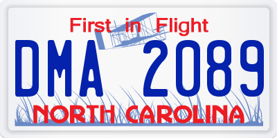 NC license plate DMA2089