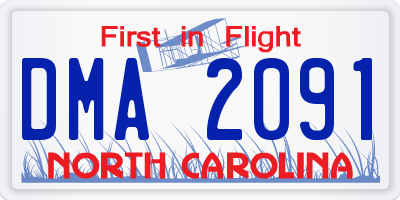 NC license plate DMA2091