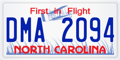 NC license plate DMA2094