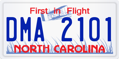 NC license plate DMA2101