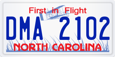NC license plate DMA2102