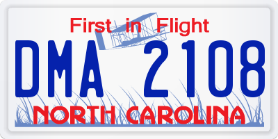 NC license plate DMA2108