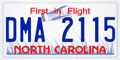 NC license plate DMA2115