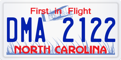 NC license plate DMA2122