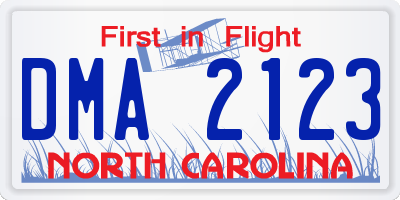 NC license plate DMA2123