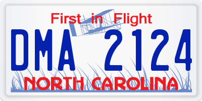 NC license plate DMA2124