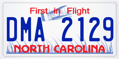NC license plate DMA2129