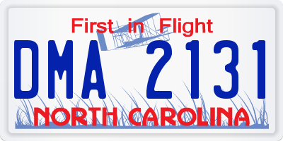 NC license plate DMA2131