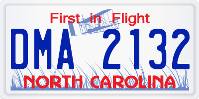 NC license plate DMA2132