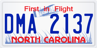 NC license plate DMA2137